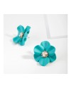 Coated Metal Rubber Medium Flower Earring